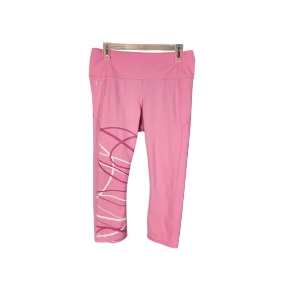 Under Armour Pink Leggings with White Accents - Picture 1 of 4